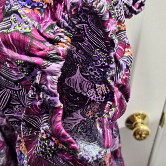 NWT Women's Kika Vargas x Target Purple Floral Peplum Top Size 3X - Picture 2 of 7